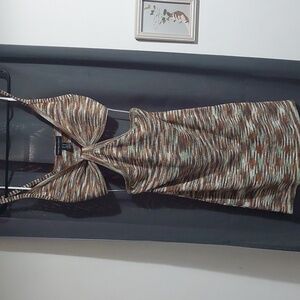 Free w purchase- women sweater dress cutout tweed mini dress